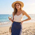 thumbnail image 6 of Long Skirts for Women Comfort Waist Floral A Line Skirts Summer Lightweight Wedding Guest Party Causal Skirts, 2XL, 6 of 8