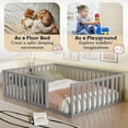 thumbnail image 4 of DreamBuck Full Size Floor Bed Frame with Fence and Door, Wood Montessori Bed with Safety Guardrails, Floor Bed Frame for, Boys, Girls, No Box Spring Needed,Gray(No Bed Slats), 4 of 8
