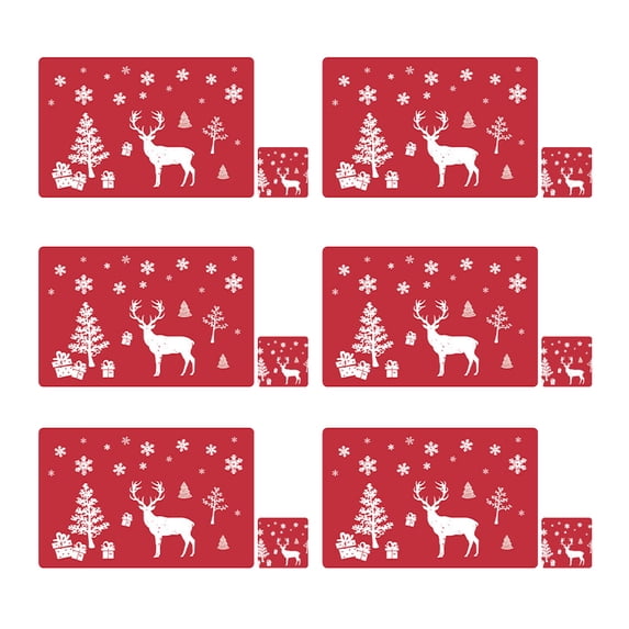 Christmas table mat coasters, PVC printed placemats coasters