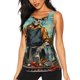 thumbnail image 1 of Fotbe Skeleton Chef BBQ Scene Blusas Sin Mangas para Mujer – Estilo Casual, Corte Suelto, Slim-Fit, Cuello Redondo Deportivo, Tops de Verano para Gimnasio y Yoga-Medium, 1 of 7