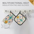 thumbnail image 4 of Yayeee Oven Mitts and Pot Holder Set of 2 Heat Resistant Kitchen Gloves Baking Hot Pad, Abstract Floral, 4 of 5