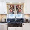 thumbnail image 5 of Yayeee Kitchen Curtains Tier Pair Light Filtering 27"x24" Rod Pocket Short Cafe Window Panel, Gray Dog Artist, 5 of 7
