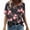 #1-Black, variant on Patlollav Womans T-Shirt Plus Size Fashion Casual Scenic Flower Print V-Neck Tops