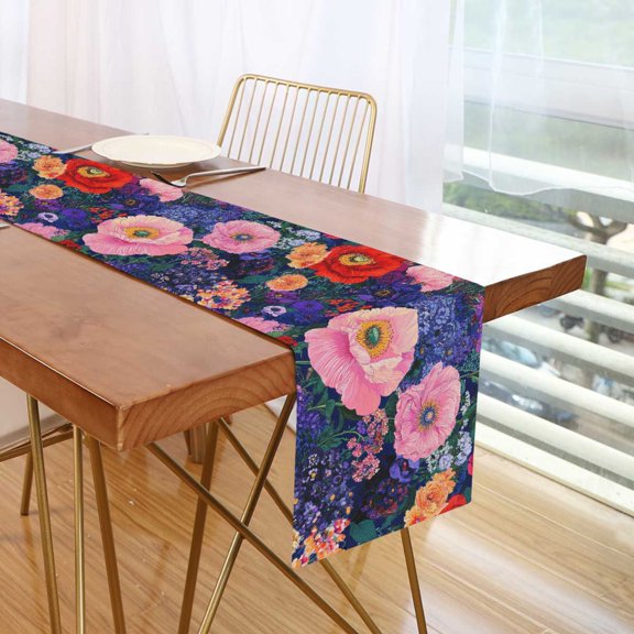 Yayeee Table Runner 70 inches Long for Home Kitchen Rectangle Dining Table Holiday Party Decoration, Beautiful Floral Pattern