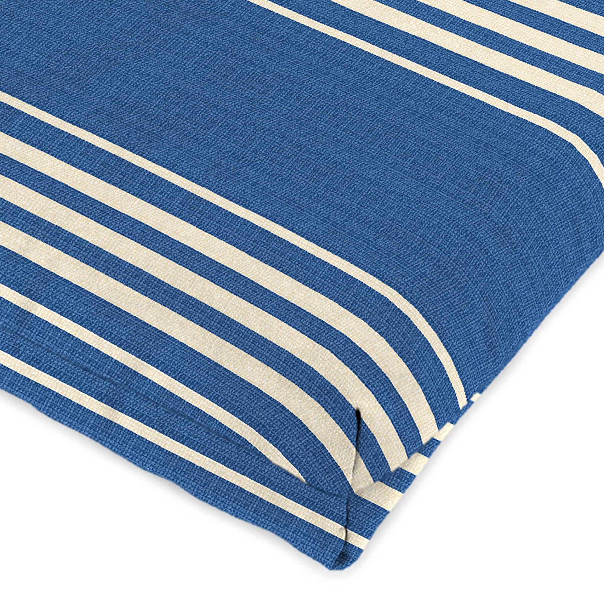 Jordan Manufacturing 43" x 21" Triton Twilight Blue Stripe Rectangular Outdoor Chair Cushion with Ties and Hanger Loop