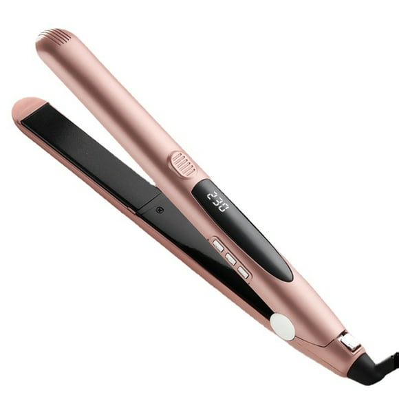 2-in-1 Ionic Tourmaline Ceramic Hair Styler: 1 Inch Heating Plate, 10-Segment Temp Control with LED Display, 360° Rotating Cord, 1-Hour Auto Shut-Off, Lock Function – Creates Straight & Curly Hair