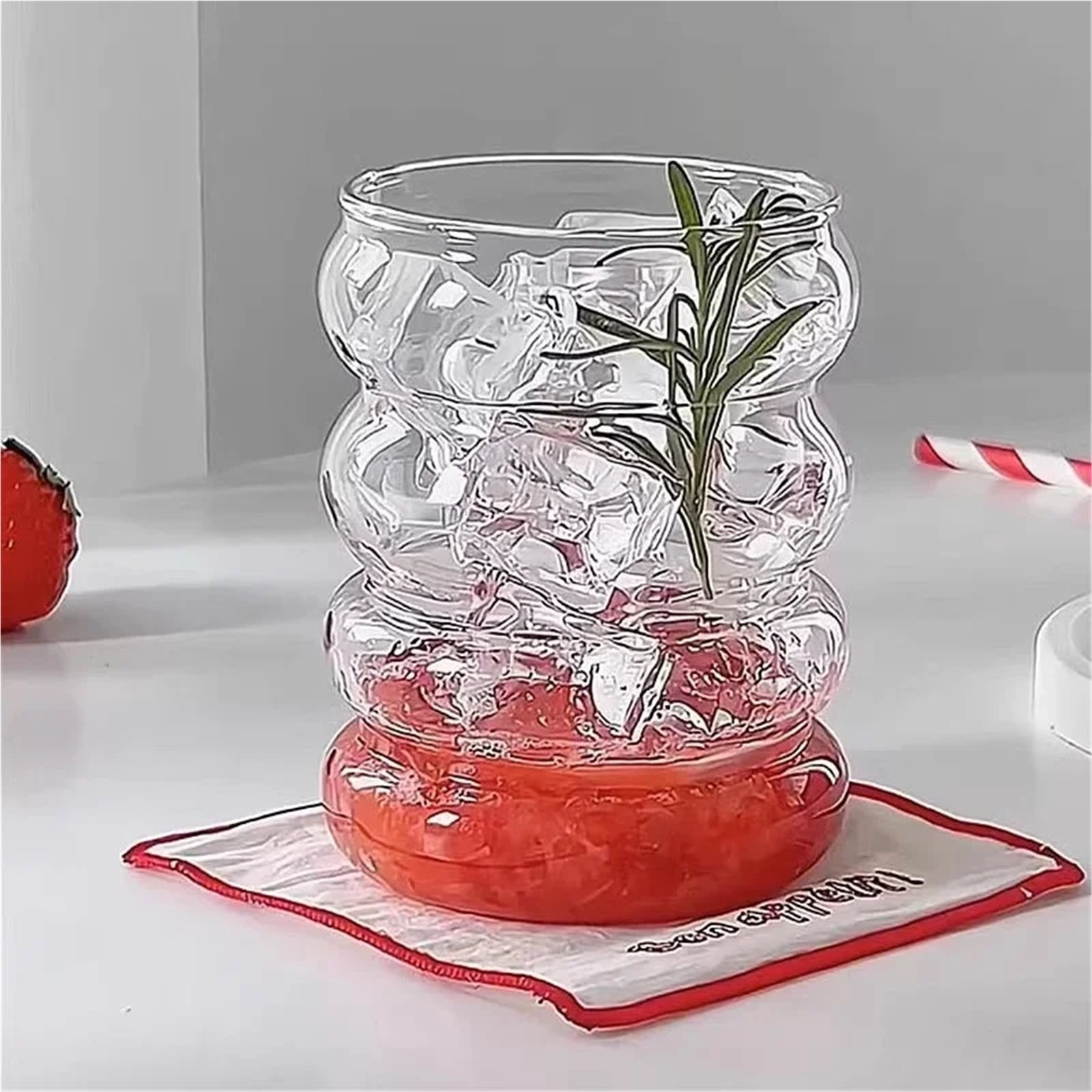 Espresso cup 350ML Glass Cup Transparent Heat-resistant Caterpillar Shape Coffee Mug Drinking Glasses