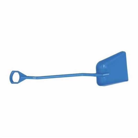 Remco Ergonomic Square Point Shovel, Polypropylene Blade, 51.2 in L, Blue 56013