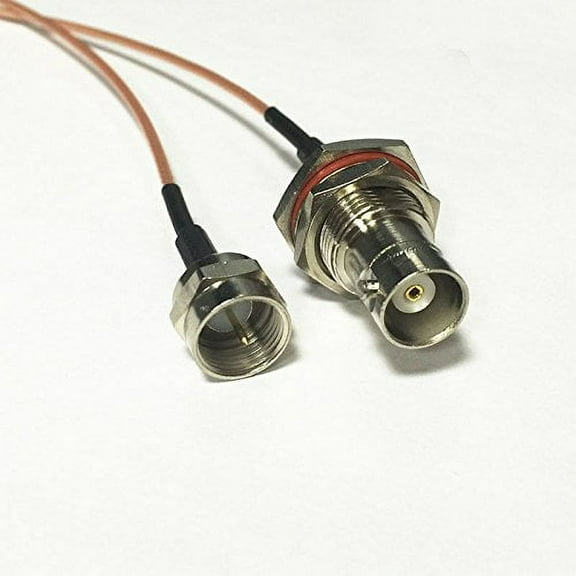 BNC female bulkhead to F male plug RF jumper cable RG178 6inch NEW Good Quality Fast USA Shipping