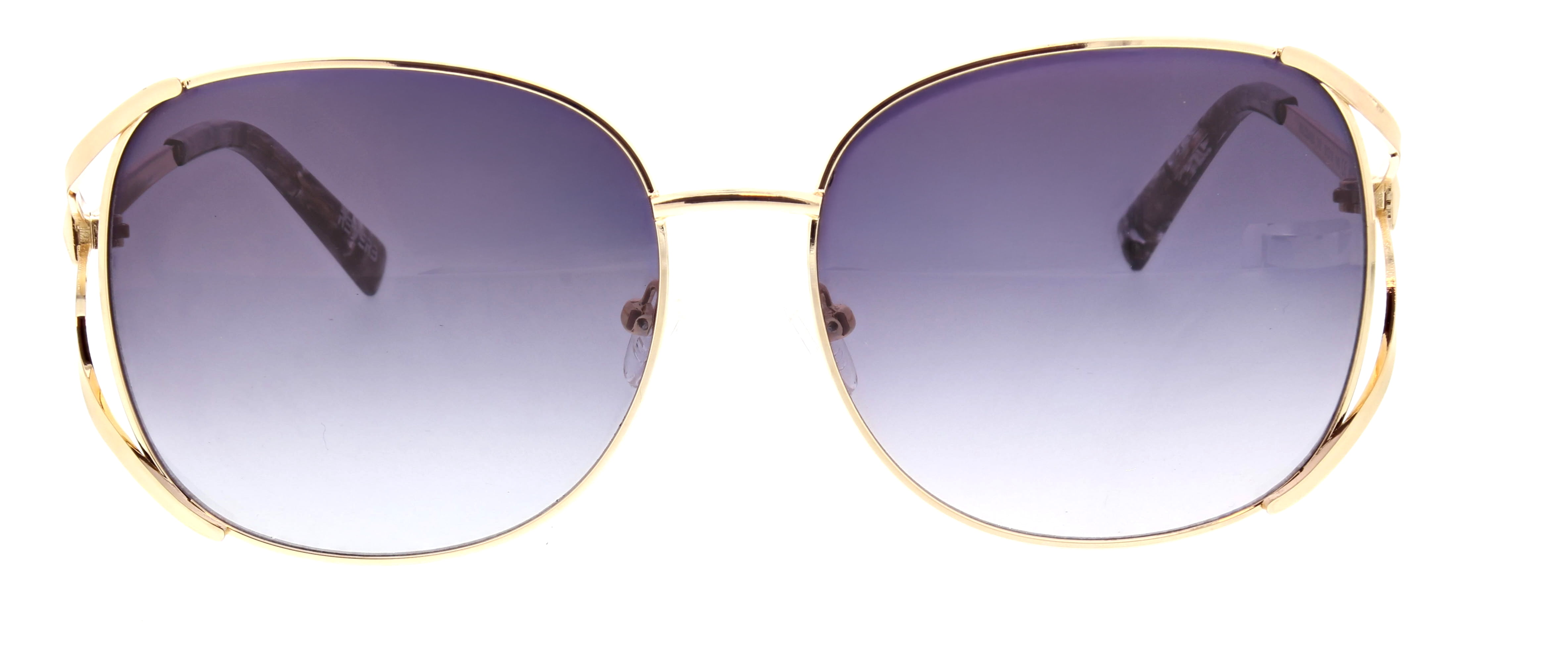 Reverb Women's Vented Square Prescription Fashion Sunglasses, RVLOS4000, Gold, 61-16-140, with Case