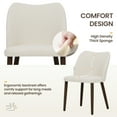 thumbnail image 4 of EOP Upholstered Dining Chairs Set of 2, Mid Century Modern Dining Room Chairs, Fabric Farmhouse Dining Side Chairs with Wood Legs, Armless Kitchen Chairs with Wingback, Beige, 4 of 7