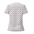 thumbnail image 4 of Naloa Red Blue Polka Dots Print T-Shirts Short Sleeve V Neck Tees for Women Fashion Tops Trendy Lightweight Soft Casual Summer Outfits Clothes, 4 of 5