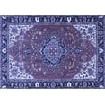 thumbnail image 1 of Ahgly Company Machine Washable Indoor Rectangle Medallion Blue Traditional Area Rugs, 3' x 5', 1 of 4