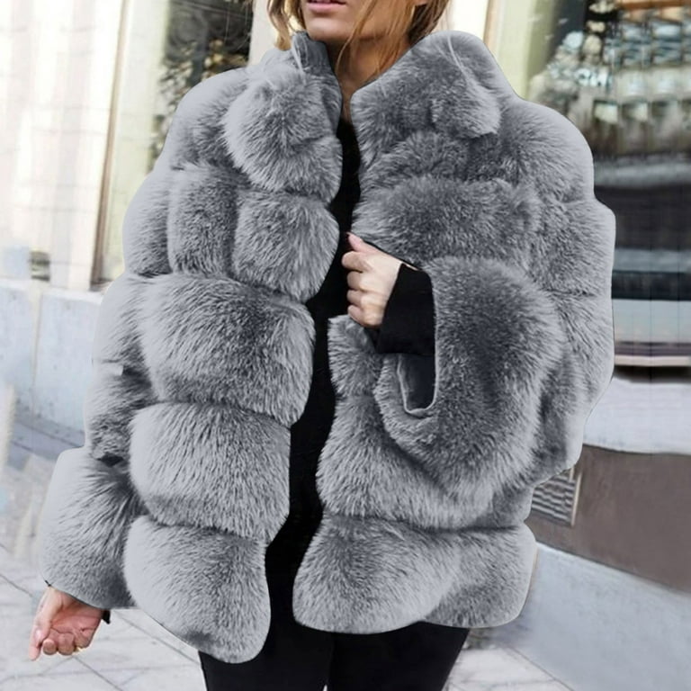 Women's Faux Fur Fleece Coat, Fall And Winter Fashion Short