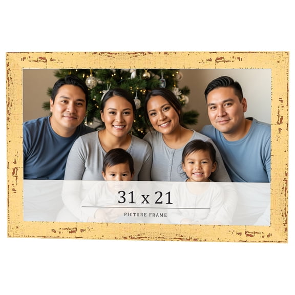 31x21 Frame Yellow Real Wood Picture Frame Width 1.25 inches | Interior Frame Depth 0.5 inches |