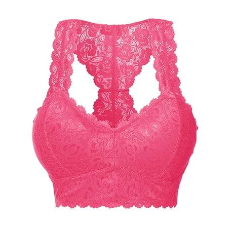 Clearance!Uooqdmx Bras for Women Sexy Lingerie for Women Plus Size Vest Crop Wire Bra Lingerie Sexy V Neck Underwear Lingerie S 3xl Women s Lingerie  Sleep & Lounge Hot Pink M
