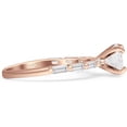 thumbnail image 5 of Petite Round Solitaire Ring Baguette Cubic Zirconia Rose Tone 925 Sterling Silver, Size 7, 5 of 7