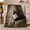 Cat in Frame, variant on Elegant Tuxedo Cat Portrait, Mystical Pet Portrait Pattern, Warm Flannel Blanket for Living Room and Bedroom with Detailed Artwork, Cat Lovers autumn celebration Gift, Pet Lover Home Decor
