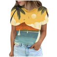 thumbnail image 2 of Yuwull Womens Tops Plus Size Tops For Women Women'S Casual Pullover Retro Printed Round Neck Short Sleeved Cute Tops For Women On Clearance7S, 2 of 5