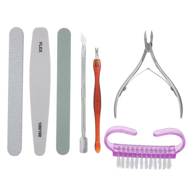 Nail Art Tool Kit Nail File Nail Buffer Nail Polisher Double-end Cuticle Pusher Cuticle Pusher