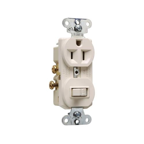 691lacc6 Switch Amp Outlet Single Pole Light Almond 15 Amp 120 Volt Quantity 1 Walmart Com