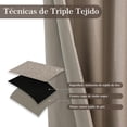 thumbnail image 3 of Cortinas Blackout Lino para Recamara - 100% Cortinas Blackout para Sala, con Ojales, Aislamiento Térmico y Acústico, 2 Paneles (Beige, 132 * 213cm),Beige, 3 of 14