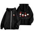 thumbnail image 4 of Christmas Gnome Hoodies for Women 2025 Long Sleeve Zip Up Graphic Hooded Sweatshirt with Pockets Jacket Coat, 4 of 7