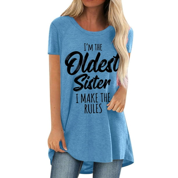 Mujeres moda Casual impresión camisas manga corta suelta Tee Tops túnica blusa Fridja ghk169