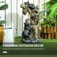 thumbnail image 5 of Outsunny 22.4" Outdoor Water Fountain, 3-Tier Floor Standing Resin Bears and Honey Beehive Tree Waterfall Fountain with LED Lights, Pump, 5 of 9