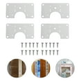thumbnail image 6 of TAILTOSS 4Set Cabinet Hinge Repair Plates for Home Repair Silver Rectangular 3.54x1.97x0.04 Inch Stainless Steel, 6 of 7