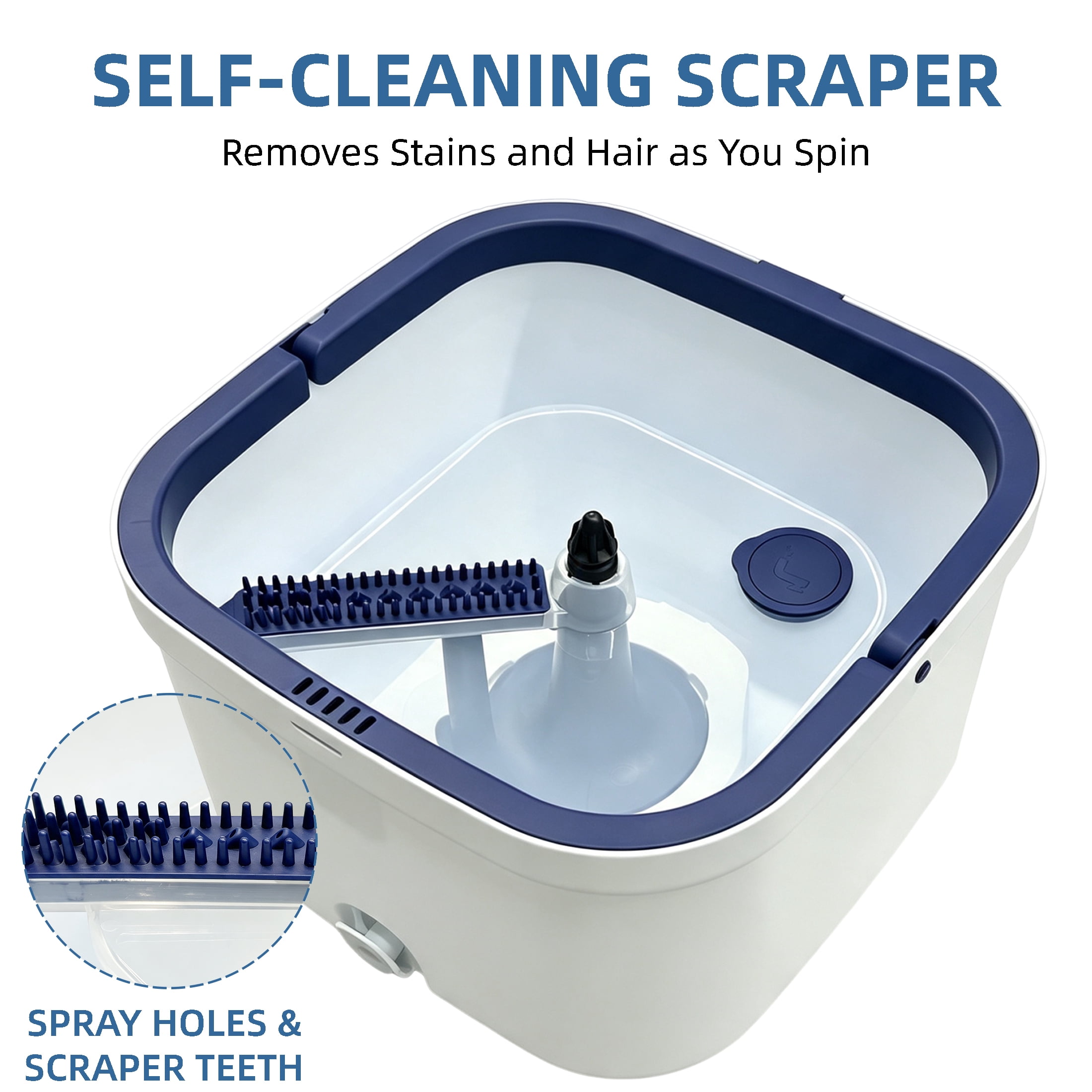 GARITIN Spin Mop and Bucket with Clean Dirty Water Separation, Microfiber Floor Mop for Hardwood Tile