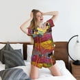 thumbnail image 3 of "Wukai Beautiful African Woman Women's Pajama Set - Short-Sleeve Top and Shorts with Elastic Waistband and Pockets for Loungewear, Yoga, and Casual Wear-, 3 of 8