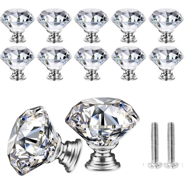 Tiradores de cajón de cristal Tiradores de muebles de tocador Aleación de zinc Tirador de muebles de cristal Manija Tiradores de armario Tiradores de muebles (10 PCS) Namotu MZQ-0072