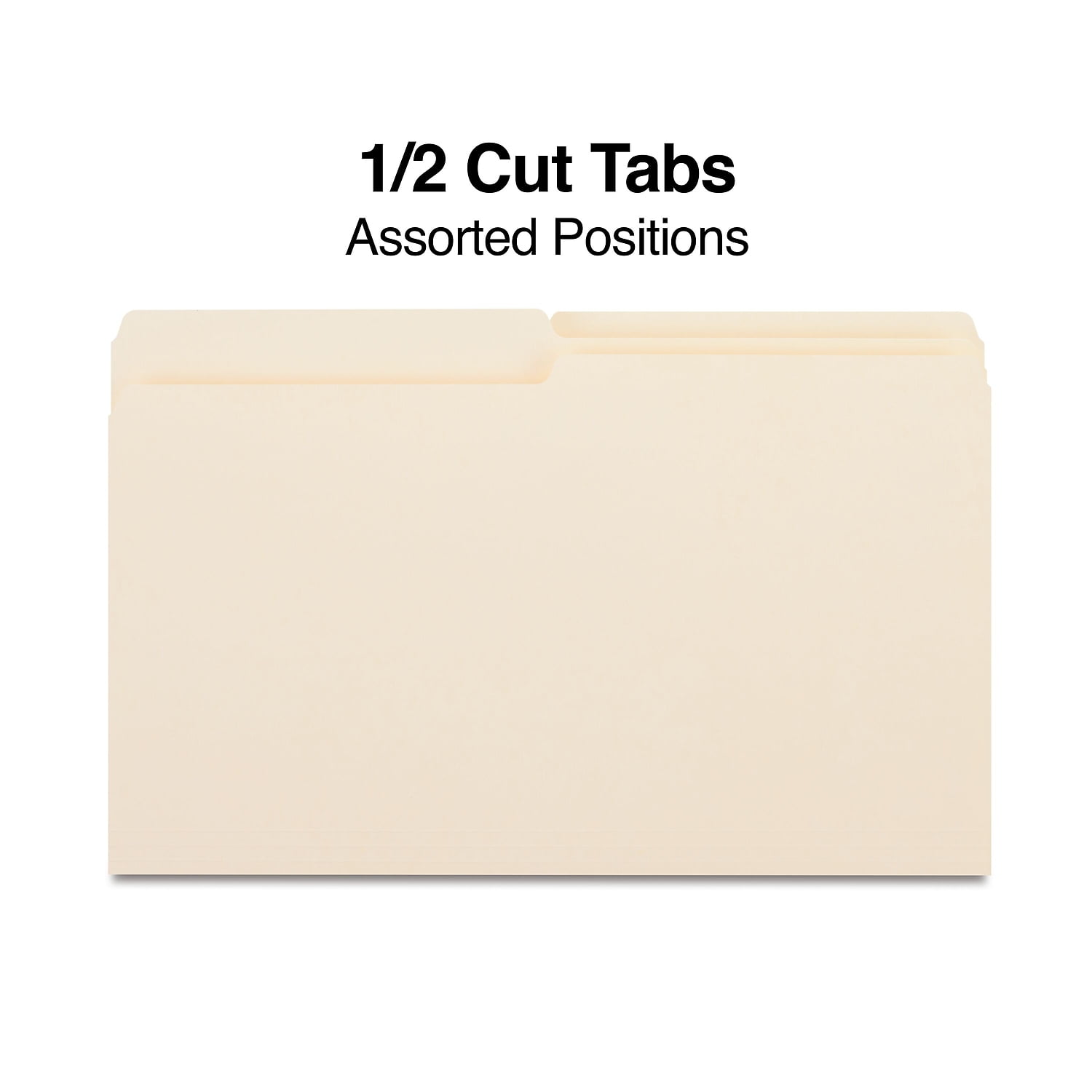 STAPLES Legal Size Manila File Folders, 5-Tab Assorted Positions