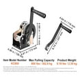 thumbnail image 2 of Hand Winch 800 Lbs Capacity Brake Winch W/ 33 Ft Steel Rope Traction Hoisting Hand Winch For ATVs Boats Trailers, 2 of 7