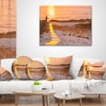 thumbnail image 4 of Designart Yellowish Boardwalk into Seashore - Bridge Throw Pillow - 12x20, 4 of 5