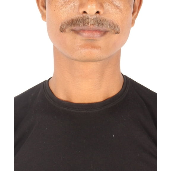 HPO Adult Men’s Fake Mustaches Brown Colour Facial Hair – Halloween Costume Accessory, Single Piece