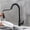 Black, variant on Kitchen Sink Faucet for Bar Farmhouse Commercial, Pull Out Kitchen Brushed Gold Kitchen Black Sink Mixer Tap, 360 Degree Rotation Kitchen Mixer Taps, Single Handle Kitchen Tap