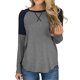 thumbnail image 1 of Txlixc Camiseta de crepe casual femenina, pullover de cuello redondo de manga larga a rayas de otoño e invierno Txlixc moda, 1 of 7