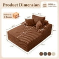 thumbnail image 6 of ATHOPE 67.3" Chaise Lounge Chair Indoor, Corduroy Couch Chair with Pillows, Comfy Reading Chairs with Wide Arms, Upholstered Sleeper Sofa for Living Room, No Assembly Required, Brown, 6 of 8