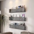 thumbnail image 5 of ROYALITA 2-Pack Acrylic Magazine Holder Brochure Holder, 24" Record Holder Magazine Rack, Fashion Hanging Bookshelf Literature Storage Rack for Waiting Room, Living Room, Office, Gray, 24 Inch, 5 of 5