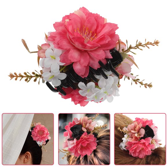 FUTUREORYY Pinzas Para El Con Flor 3D Color Rosado Para Uso Diario