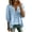 Sky Blue, variant on Women's V Neck 3/4 Sleeve Tops Casual Summer T Shirts Loose Fit Button Vacation Blouses Tops by Yigetop Black L