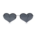 thumbnail image 4 of Womens Hippie Bubbly Heart Shape Half Rim Metal Lolita Sunglasses White - Black, 4 of 7