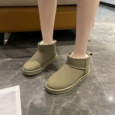 

Snow boots women‘s muffin thick bottom 2024 new waterproof short tube increased snow boots winter fleece-lined bread shoes