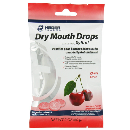 Miradent Xylitol Dry Mouth Sugar Free Drops, Cherry 26 Drops, 2 Pack