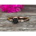 thumbnail image 2 of 1.50 Carat Beautiful Round Black Diamond Moissanite Engagement Ring on 10k Rose Gold With Diamond Moissanite, 2 of 6