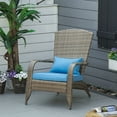 thumbnail image 2 of Outsunny Outdoor Adirondack Chair Rattan Fire Pit Chair with Cushion Blue, 2 of 10