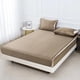 thumbnail image 3 of Juego de sábanas ajustadas de Color sólido, 1 sábana con 2 fundas de almohada, tela satinada, juego de cama suave, cómodo y transpirable para dormitorio, 3 uds., 3 of 6