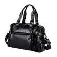 thumbnail image 2 of Bolso de hombro de cuero para hombre, maletín de gran capacidad premium, bolso de viaje para el trabajo, 2 of 8